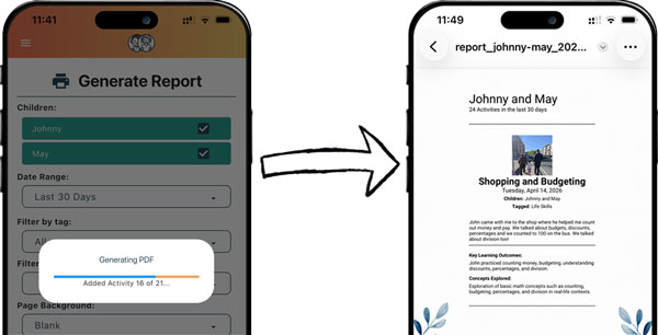 Create your home education report in minutes (for learning authority, or family)