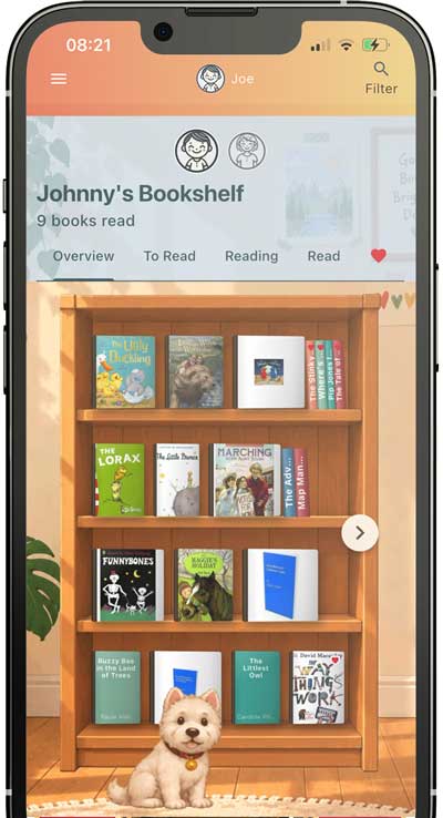 A reading log for kids that feels like their own bookshelf