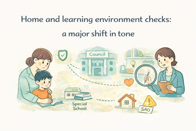 Home and learning environment checks: a major shift in tone