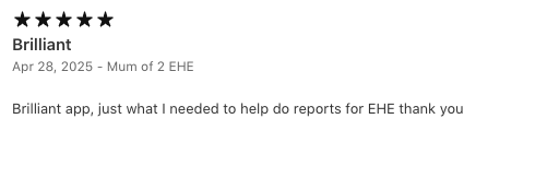 Strew Review (5 stars): Brilliant app, just what I needed to help do reports for EHE thank you